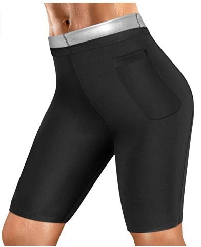 Photo 1 of Cimkiz Sweat Sauna Pants Women Sweat Capris Slimming Leggings for Stomach, High Waist Workout Body Shaper Suits Body Wraps SIZE X-LARGE
