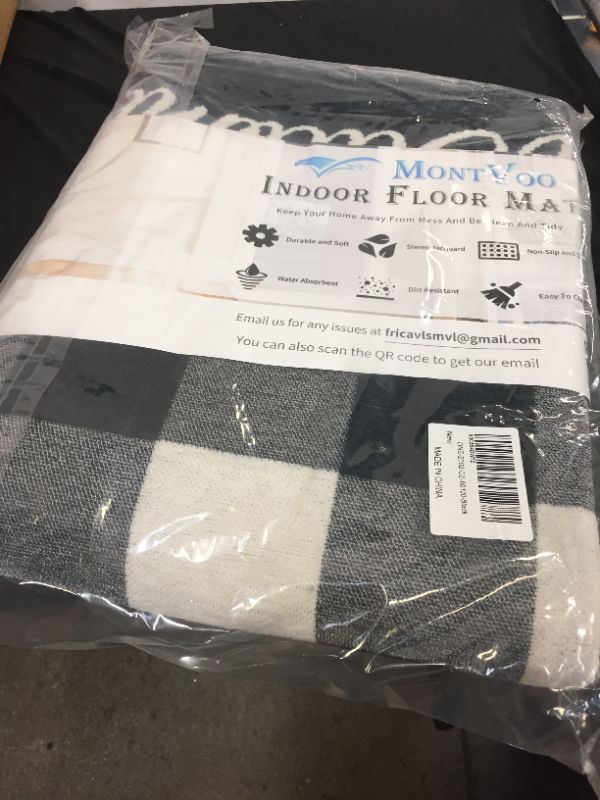 Photo 1 of Dornier Jacquard Door Mat, Simple Chequer Welcome Mat, Washable Rug Laundry Room Rug, Water Absorbent Entryway Rug Non Skid 32" X 48"
