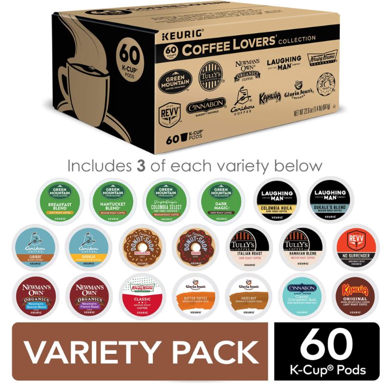 Photo 1 of 60 Ct Keurig Coffee Lovers' Collection Variety Pack K-Cup® Pods. Coffee - Kosher Single Serve Pods FRESHEST BY 8/29/2021
