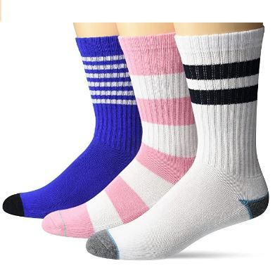 Photo 1 of 3-Pack Striped Ribbed Crew Sock SIZE 8-12