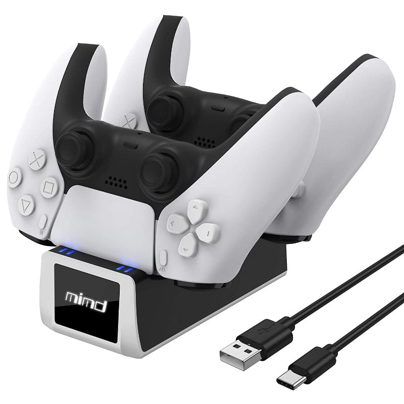 Photo 1 of KIWISMART Controller Charger Dualsense Charging Station with Chip Protection LED Indicator Fast Charging, Charging Dock Compatible with PS5, Black