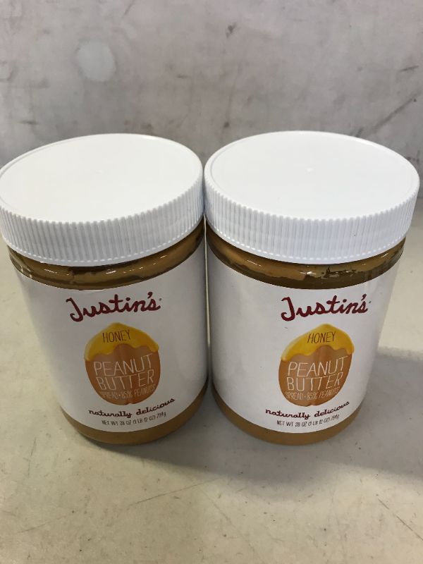 Photo 2 of 
Justin's Honey Peanut Butter, No Stir, Gluten-free, Non-GMO, Responsibly Sourced, 28 Ounce Jar (2 PACK) BEST BY MAY 2022