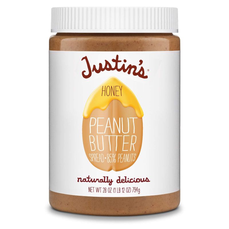 Photo 1 of 
Justin's Honey Peanut Butter, No Stir, Gluten-free, Non-GMO, Responsibly Sourced, 28 Ounce Jar (2 PACK) BEST BY MAY 2022