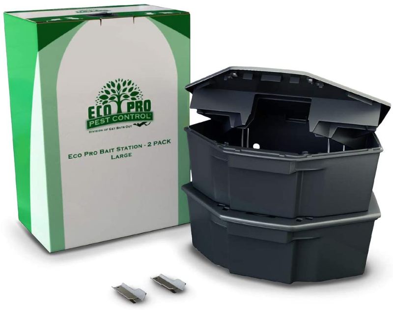 Photo 1 of 
Rat Bait Stations by Eco Pro - Large Rat and Mouse Trap Alternative - Keep Your Pets and Children Safe - Pellet or Block (Not Included) is Safely Placed Inside Under Lock and Key - 2 Pack Heavy Duty