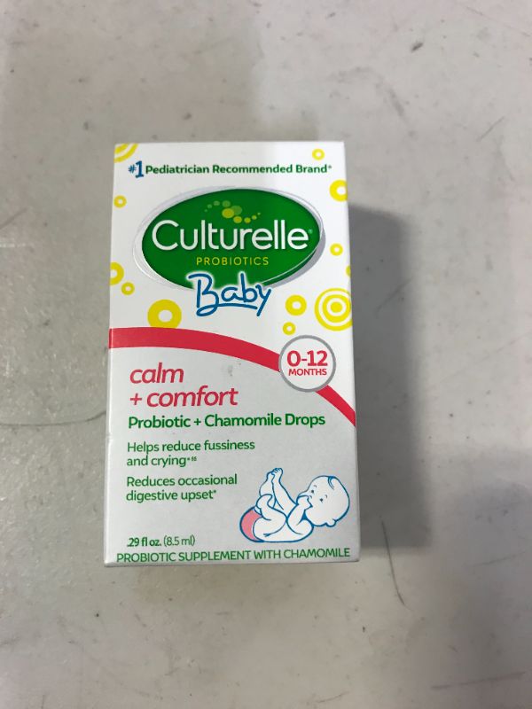 Photo 3 of Culturelle Baby Calm and Comfort Probiotics + Chamomile Drops, Helps Reduce Occasional Infant Digestive Upset and Supports Digestive Health*, Gluten Free and Non-GMO, 8.5 ml
STICKER ON BOX EXP JUNE 2022