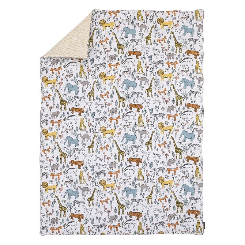 Photo 1 of Dwell Studio Safari Animal Print Comforter, Gray/Yellow/Orange
 35 x 50"