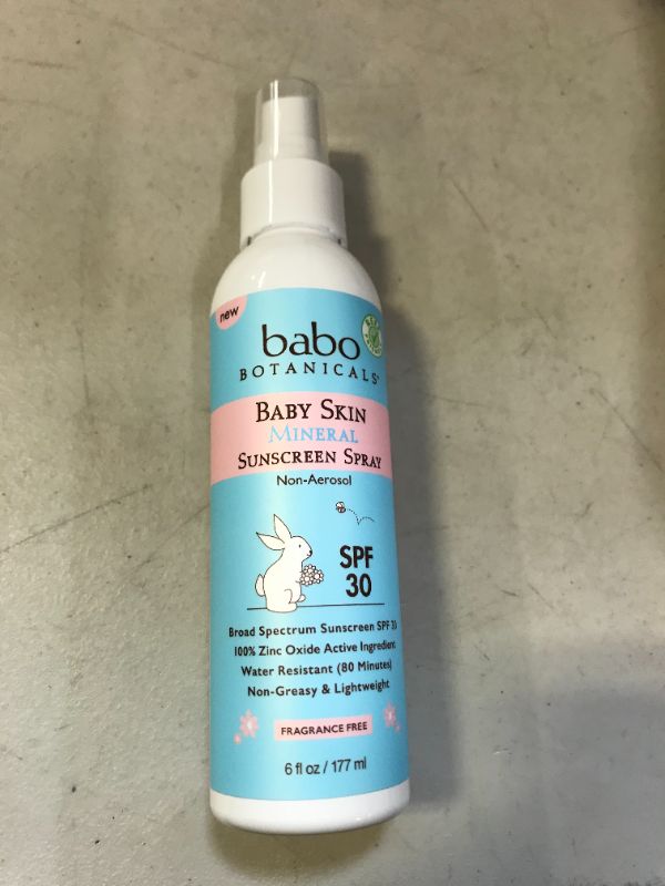 Photo 2 of Babo Botanicals Baby Skin Mineral Sunscreen Spray SPF 30 Broad Spectrum - with 100% Zinc Oxide Active – Fragrance-Free, Water-Resistant, Non-Greasy & Lightweight - 6 fl. oz.
6 Fl Oz (Pack of 1)