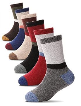 Photo 1 of MOGGEI Kids Wool Warm Socks Boys Girls Toddlers Winter Thick Hiking Heavy Thermal Cozy Crew Gift Boot Socks 6 Pairs
 8-12 YEARS