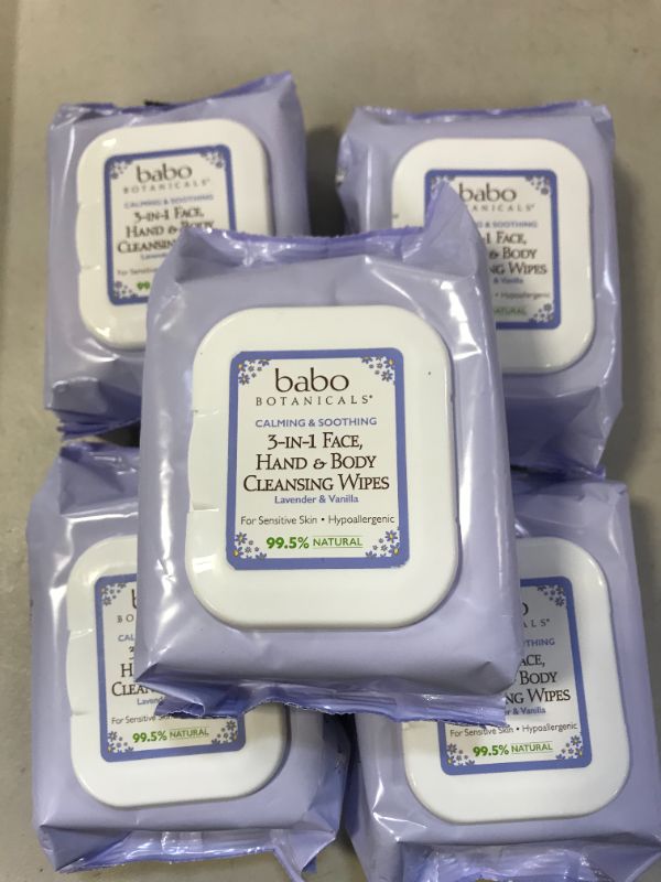 Photo 2 of Babo Botanicals 3-in-1 Calming Baby Face, Hands & Body Wipes 30 Ct 5 PACKS 