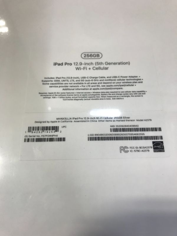 Photo 3 of 2021 Apple 12.9-inch iPad Pro Wi?Fi + Cellular 256GB - Silver 
BRAND NEW, FACTORY SEALED 
