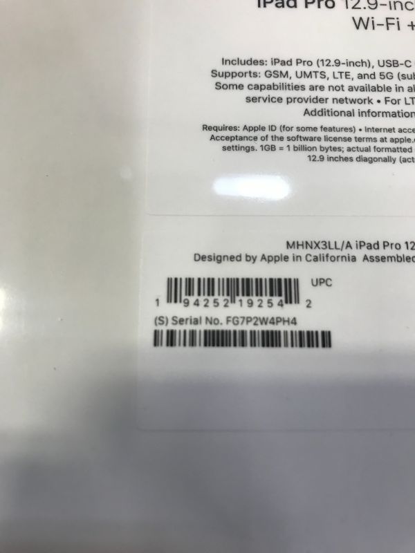 Photo 2 of 2021 Apple 12.9-inch iPad Pro Wi?Fi + Cellular 256GB - Silver 
BRAND NEW, FACTORY SEALED 
