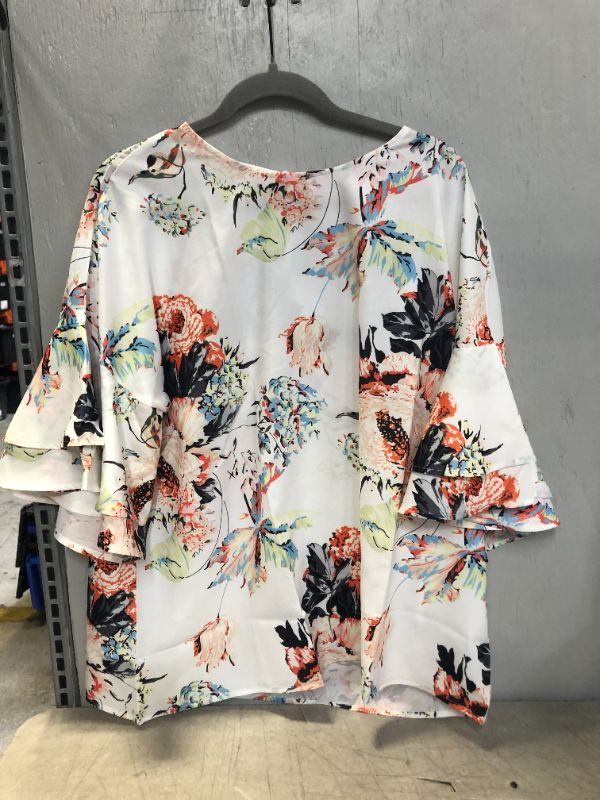 Photo 1 of  FLORAL BELL SLEEVE BLOUSE SHIRT (SIZE XL ) 