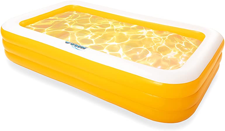 Photo 1 of 120" X 72" X 22" Inflatable Transparent Orange Baby Swimming Center Pool. Giant-Size for Summer Fun Indoor & Outdoor Kiddie/Family Activity Backyard Summer Water Party
