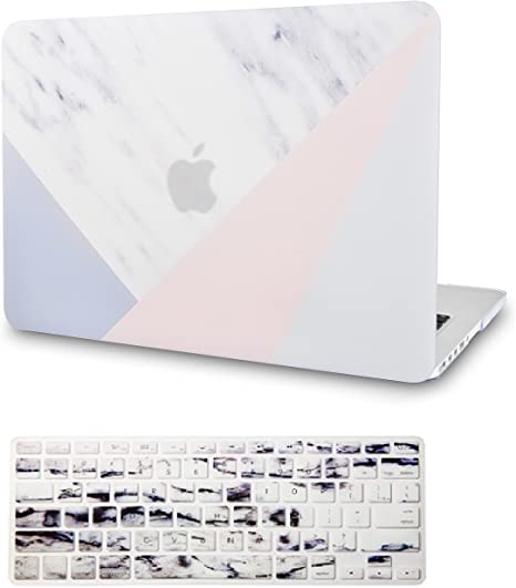 Photo 1 of KECC Compatible with MacBook Pro 13 inch Case 2019-2016 with Touch Bar A2159 A1989 A1706 A1708 Protective Plastic Hard Shell + Keyboard Cover (White Marble with Pink Grey)
