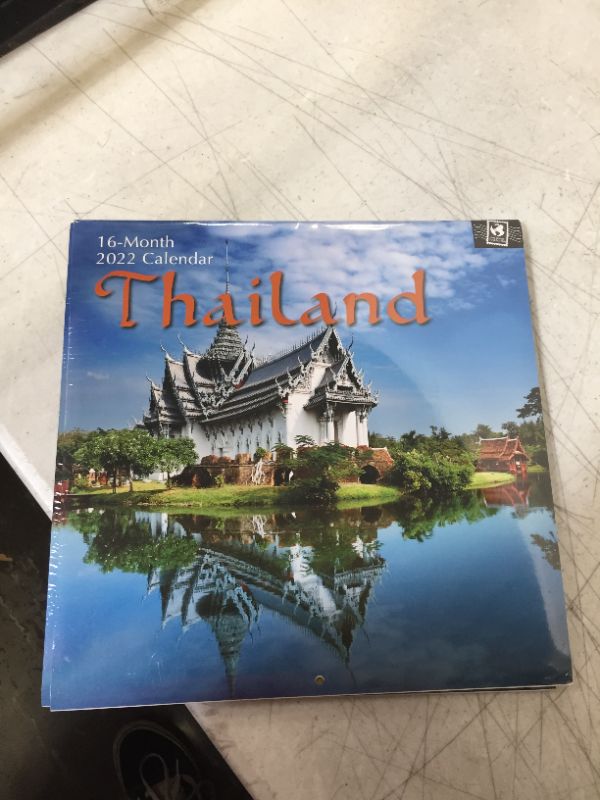 Photo 1 of 2022 Square Wall Calendar - Thailand, 12 x 12 Inch Monthly View, 16-Month, Passport Collection Theme, Includes 180 Reminder Stickers
