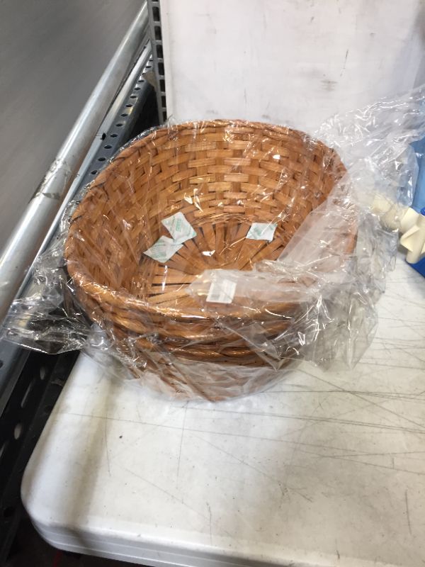 Photo 2 of Xecrk Handmade Storage Baskets,oval rack basket?Shelf basket woven storage box?makeup cabinet bathroom bedroom storage basket 3 pcs
