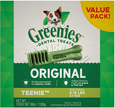Photo 1 of Greenies Teenie Dental Dog Treats, 130 count Greenies Original Teenie Natural Dental Dog Treats (5-15 lb. Dogs) --- EXP 04/07/2022
