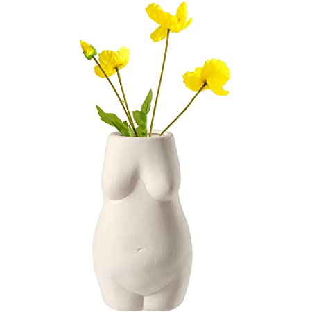 Photo 1 of Yuccasly Body Flower Vase, Ceramic Minimalist Vase Decorative Flower Vase, Flower Arrangement Creative Vase,White Style Vase for Home Office Decoration Party and Gift
