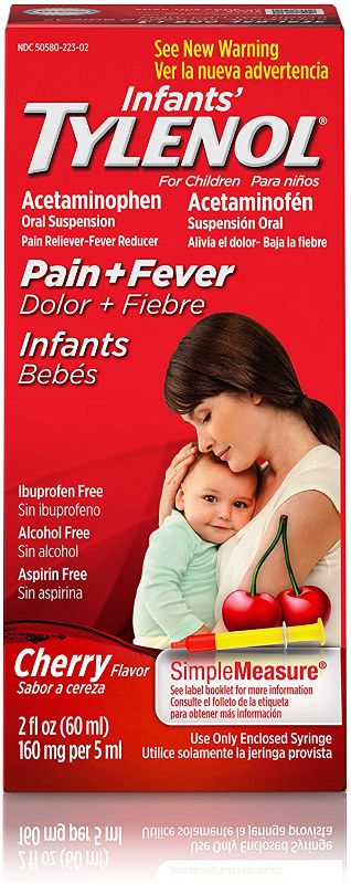Photo 1 of Infants' Tylenol Acetaminophen Liquid Medicine, Cherry, 2 fl. oz 2 PACK EXP 03/22
