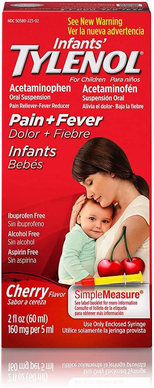 Photo 1 of Infants' Tylenol Acetaminophen Liquid Medicine, Cherry, 2 fl. oz 2 PACK EXP 03/22
