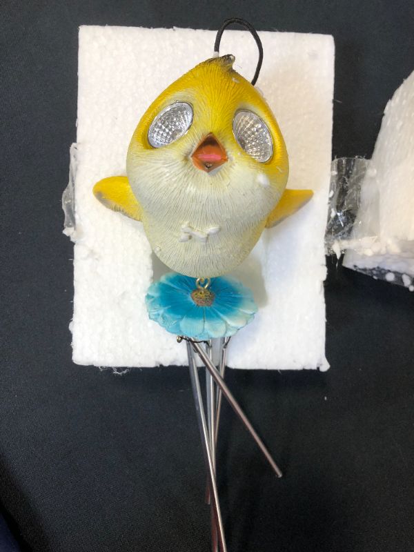 Photo 1 of TSIPEKLO Color Changing Solar Powered Red Cardinal Bird Wind Chime Wind Moblie LED Light, Spiral Spinner Windchime Portable Outdoor Chime for Patio, Deck, Yard, Garden, Home(Black Lid)