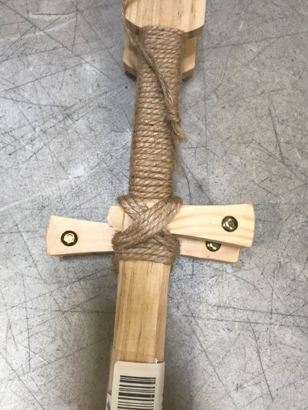 Photo 3 of Adventure Awaits! - Wooden Toy Sword x2  - Knights of The Round Table Style - Handmade - Lightweight Wood Toy Swords Shields Set for Outdoor Play
(BROKEN SIDEGUARD)