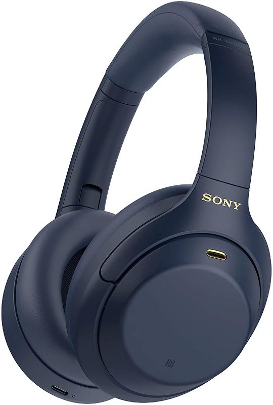 Photo 1 of Sony WH-1000XM4 Wireless Industry Leading Noise Canceling Overhead Headphones with Mic for Phone-Call and Alexa Voice Control, Blue