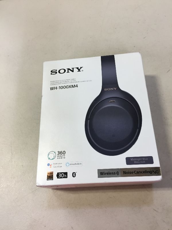 Photo 3 of Sony WH-1000XM4 Wireless Industry Leading Noise Canceling Overhead Headphones with Mic for Phone-Call and Alexa Voice Control, Blue