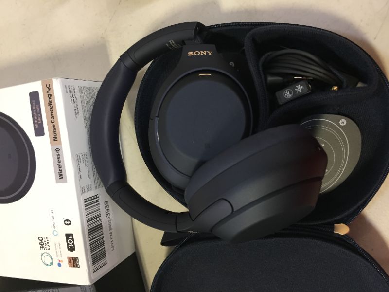 Photo 4 of Sony WH-1000XM4 Wireless Industry Leading Noise Canceling Overhead Headphones with Mic for Phone-Call and Alexa Voice Control, Blue