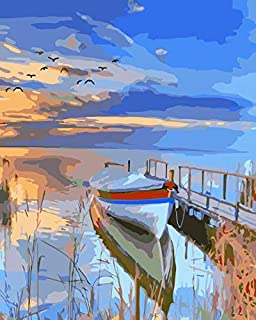 Photo 1 of Ginkko Paint by Numbers for Adults&Kids Beginners Easy Acrylic on Canvas 16"W x 20"L with Paints and Brushes,Gift Boat(Without Frame)
