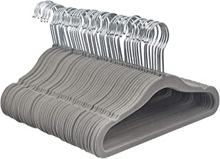 Photo 2 of Amazon Basics Kids Velvet, Non-Slip Clothes Hangers, Gray - Pack of 50 FACTORY SEALED 