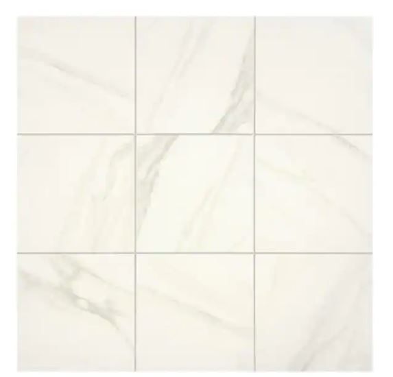 Photo 1 of 38 boxes Selwyn Bianco Calacatta 12 in. x 12 in. Glazed Porcelain Floor and Wall Tile (14.55 sq. ft. / Case)
