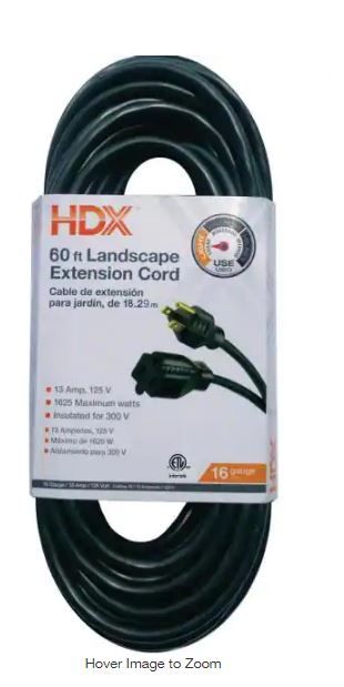 Photo 1 of 60 ft. 16/3 Extension Cord, Green
