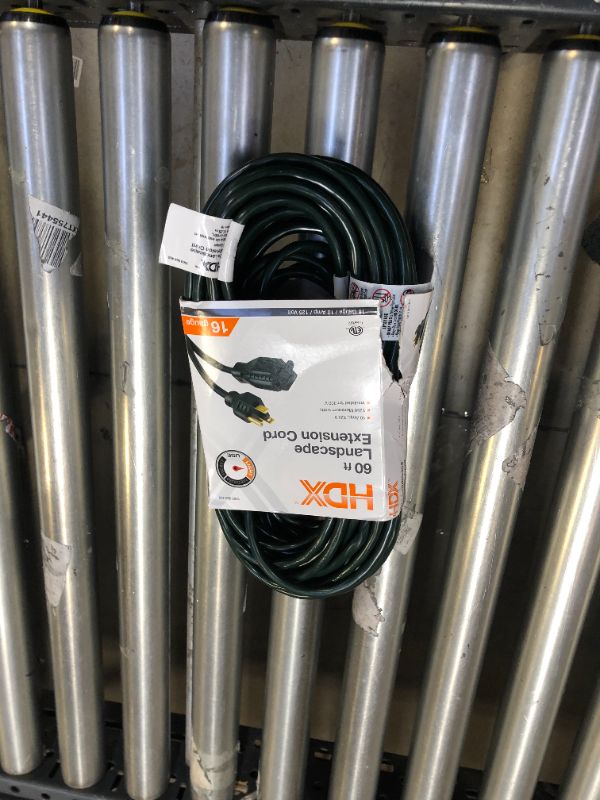 Photo 1 of 60 ft. 16/3 Extension Cord, Green