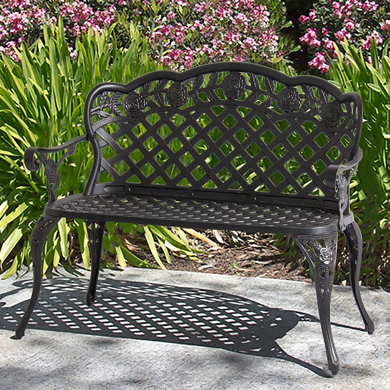 Photo 1 of Best Choice Products® Patio Garden Bench Cast Aluminum Outdoor Garden Yard Solid
