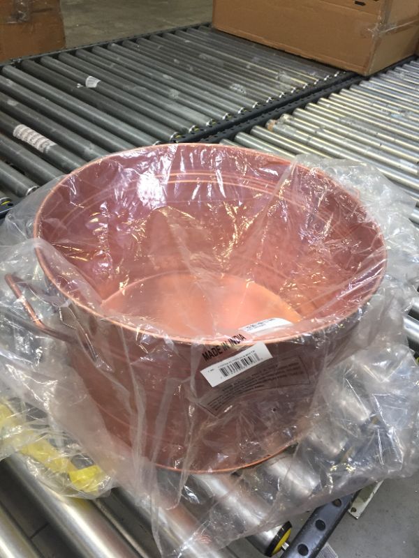 Photo 3 of Achla C-50C 10.25&quot; H x 16.25&quot; W x 16.25&quot; D Steel Round Steel Tub - Copper Plate
