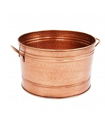 Photo 1 of Achla C-50C 10.25&quot; H x 16.25&quot; W x 16.25&quot; D Steel Round Steel Tub - Copper Plate
