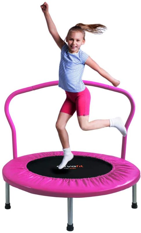 Photo 1 of ATIVAFIT 36-Inch Folding Trampoline Mini Rebounder Suitable for Indoor and Outdoor use, for Two Kids with safty Padded Cover
