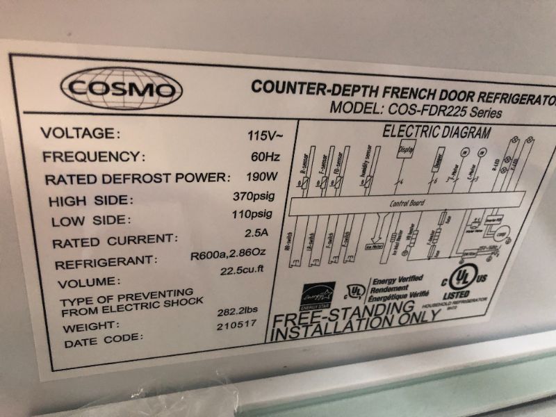 Photo 12 of 22.5 cu. ft. 4-Door French Door Refrigerator with Recessed Handle in Stainless Steel, Counter Depth
