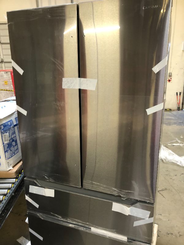 Photo 1 of 22.5 cu. ft. 4-Door French Door Refrigerator with Recessed Handle in Stainless Steel, Counter Depth
