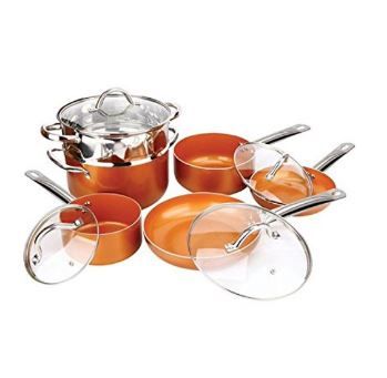 Photo 1 of Copper Pan 10-Piece Set Luxury Induction Cookware Set Non-stick