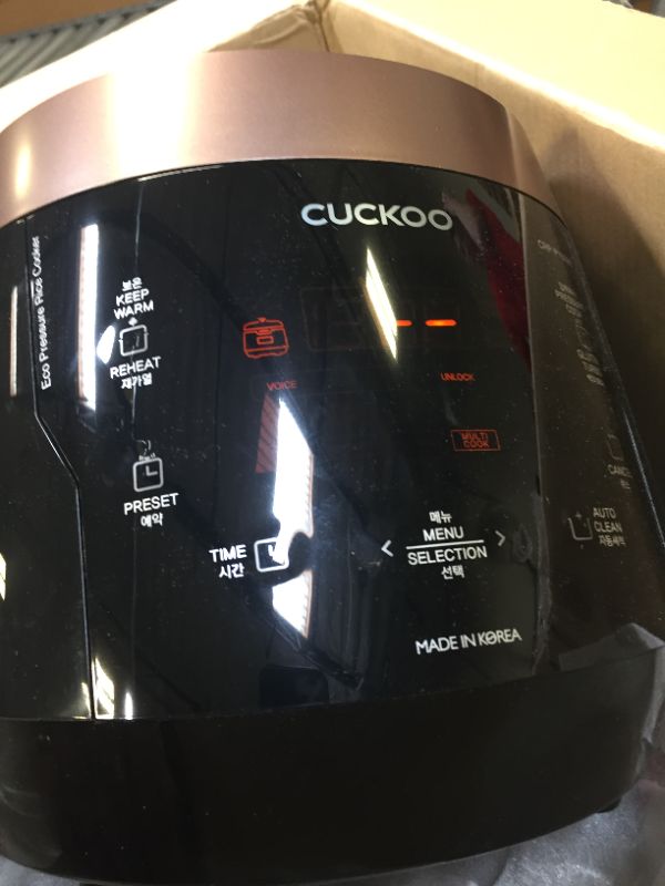 Photo 3 of Cuckoo Crp-p1009s 10 Cups Electric Pressure Rice Cooker Black | Pre-owned
