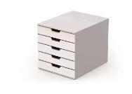 Photo 1 of 762527 Varicolor Mix 5 Drawer Desktop Storage Box, White & Multi Color
