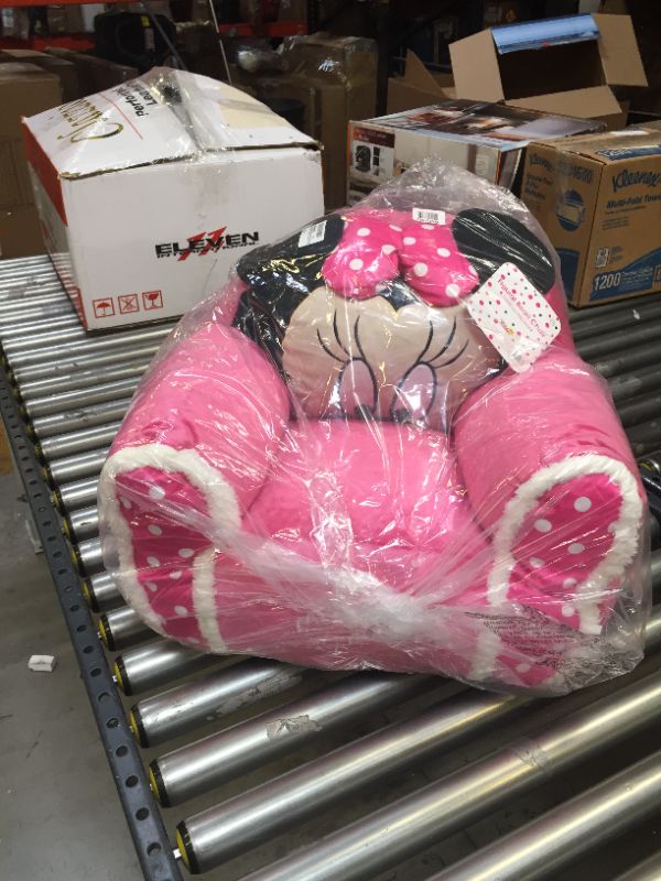 Photo 1 of Idea Nuova Disney Minnie Mouse Figural Bean Bag Chair with Sherpa Trim, Ages 3+, Pink
