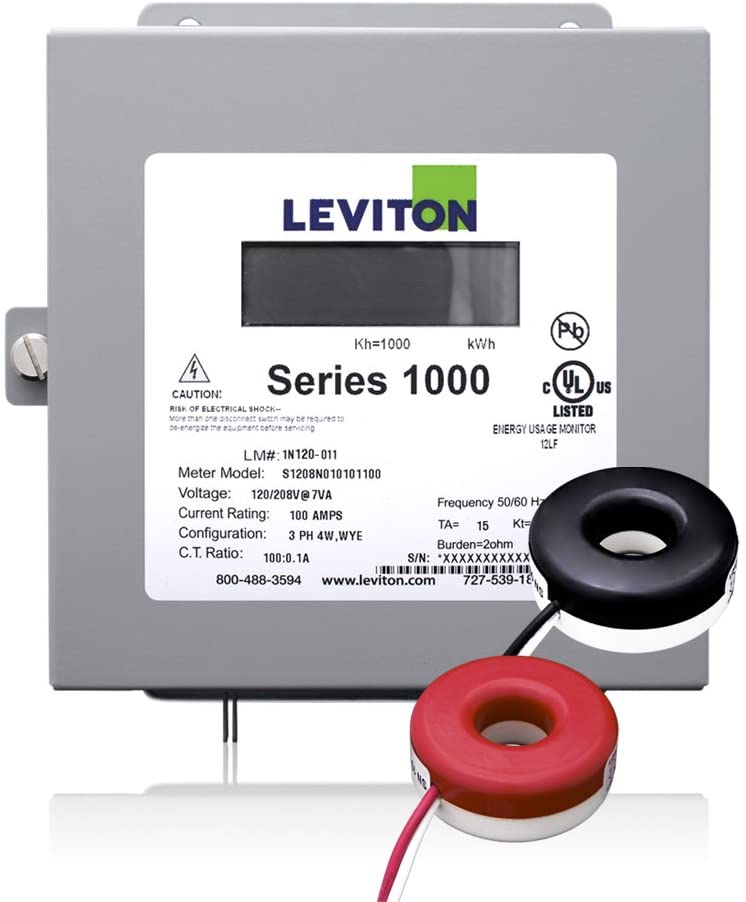 Photo 1 of Leviton 1K240-1SW Series 1000 120/240V 100A 1P3W Indoor Kit with 2 Solid Core CTs
