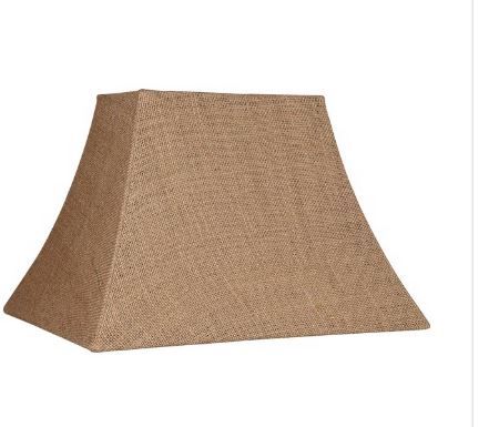Photo 1 of Brentwood Natural Burlap Medium Rectangle Lamp Shade 8" Wide x 5" Deep at Top an
