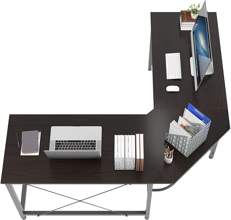 Photo 1 of L Shaped Gaming Desk, L Desk Computer Corner Desk, Soges 59 x 59 inches Large L Shaped Desk for Home Office, Sturdy Writing Desk Writing Workstation Gaming Table
