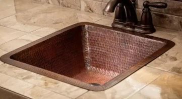 Photo 1 of Bronze 16 Gauge Copper 17 in. Undermount Square Bar Sink
