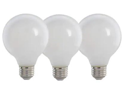 Photo 1 of 40-Watt Equivalent G25 E26 Dimmable Filament CEC 90 CRI E-STAR White Glass LED Light Bulb, Daylight 5000K (3-Pack)

