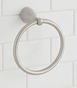 Photo 1 of Builders Spot Free Towel Ring in Brushed Nickel
